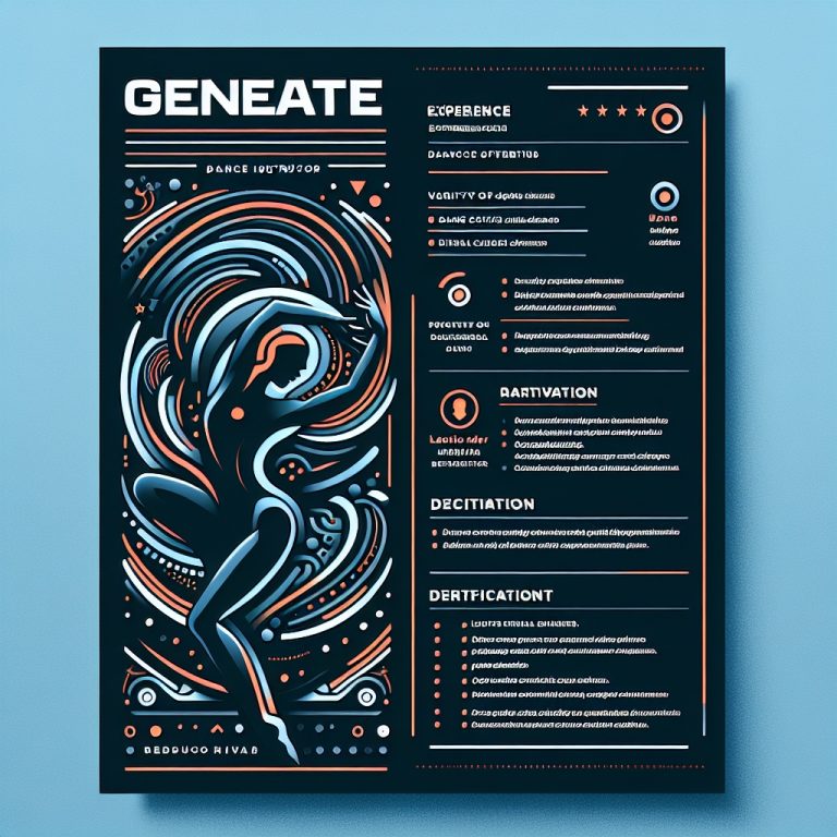 Dance Instructor Resume Generator