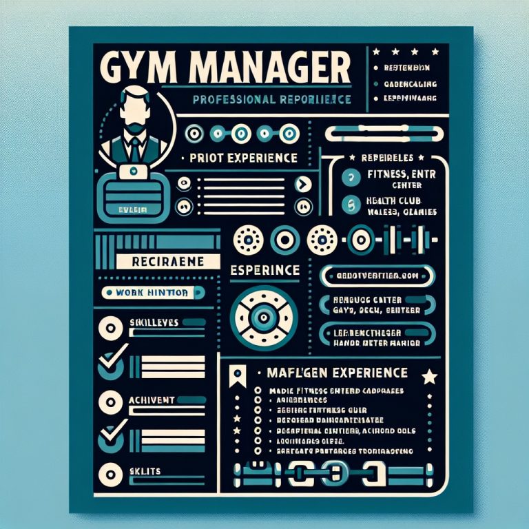 Gym Manager Resume Generator