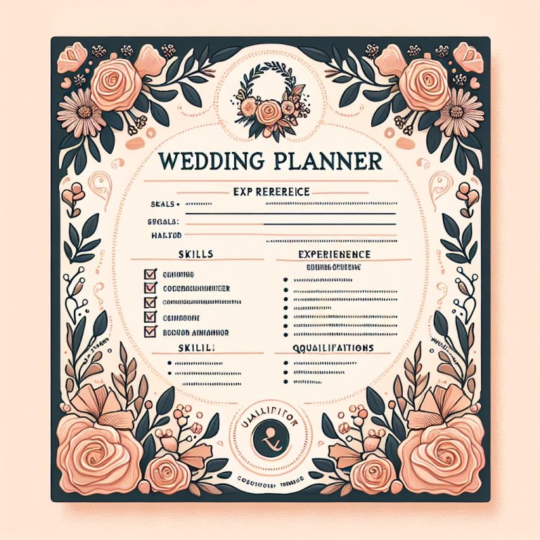 Wedding Planner Resume Generator